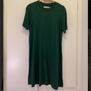 Madewell forest green tee dress